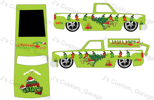 Grinch 83 silverado waterslide decal