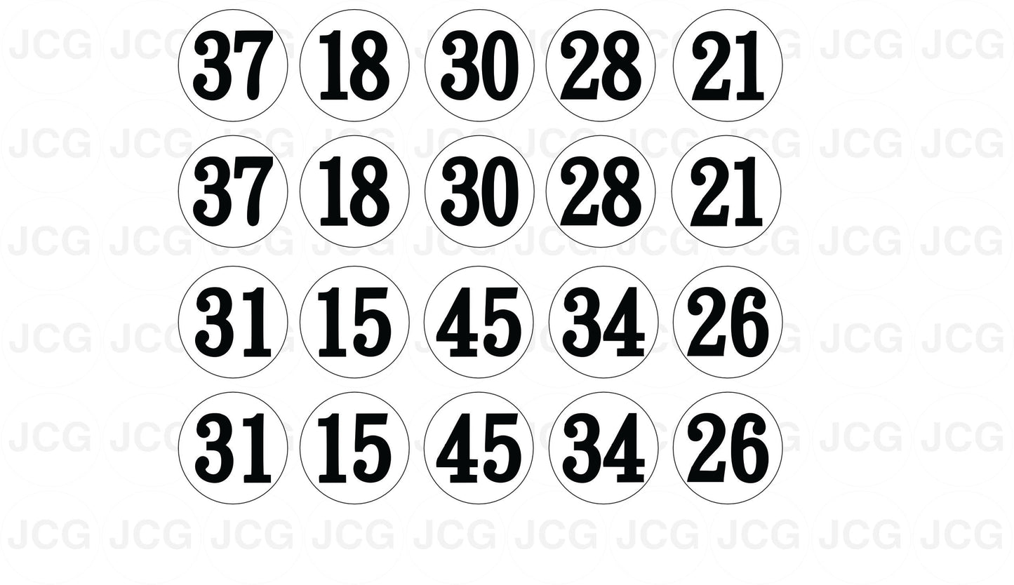 Race numbers V2 water slide decal