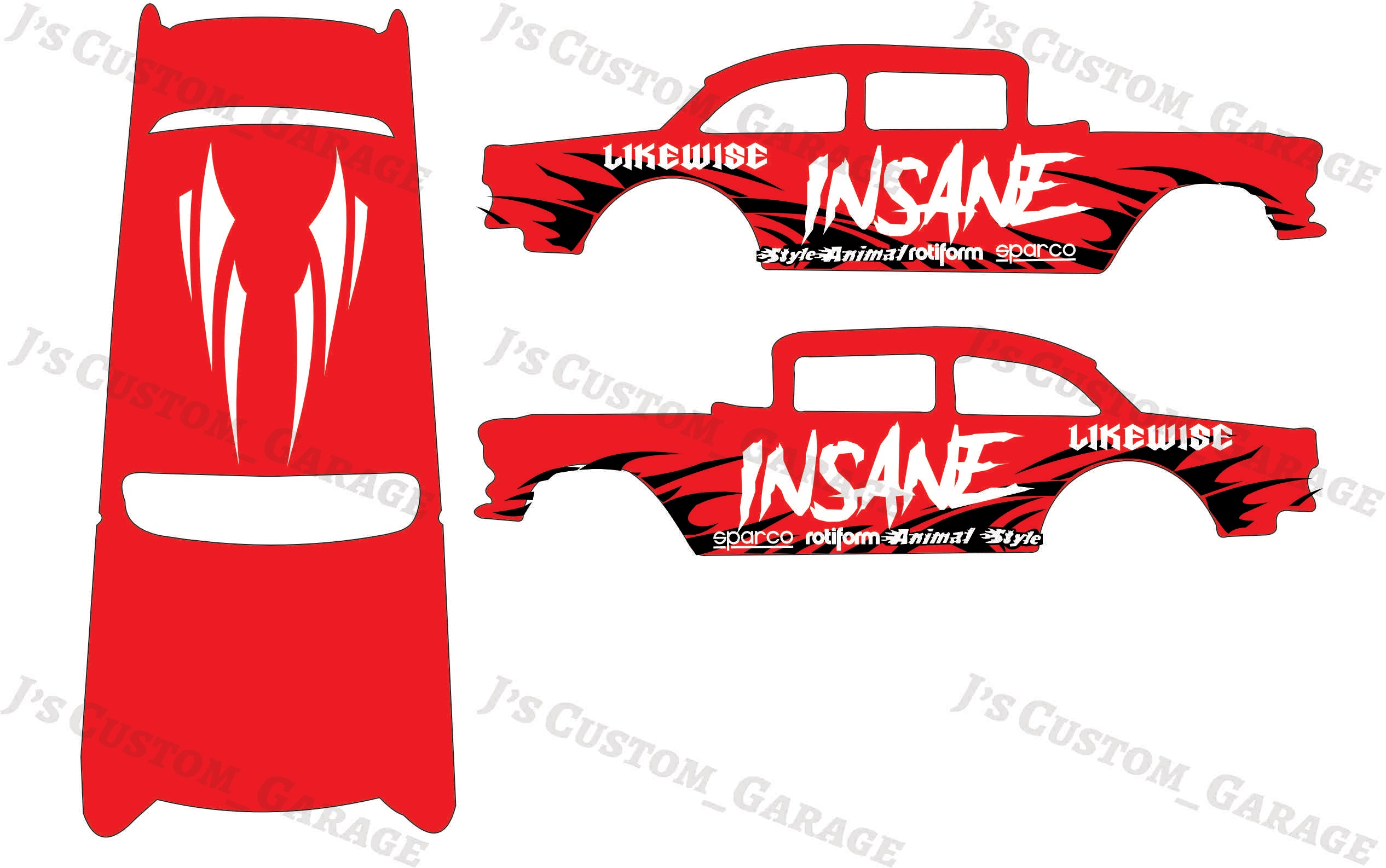 Insane 55 gasser waterslide decal – J’scustom_Garage