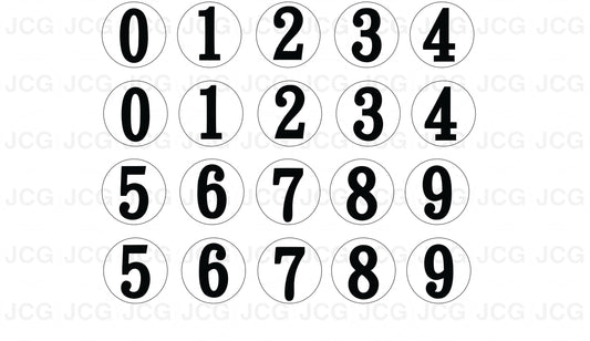 Race number bundle V1 water slide decal