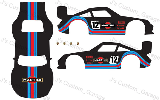Martini Porsche 993 gt2 waterslide decal