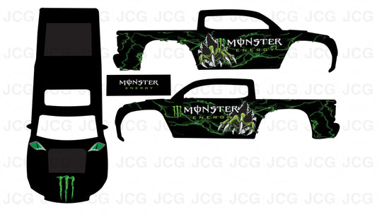 Monster racing tacoma waterslide decal
