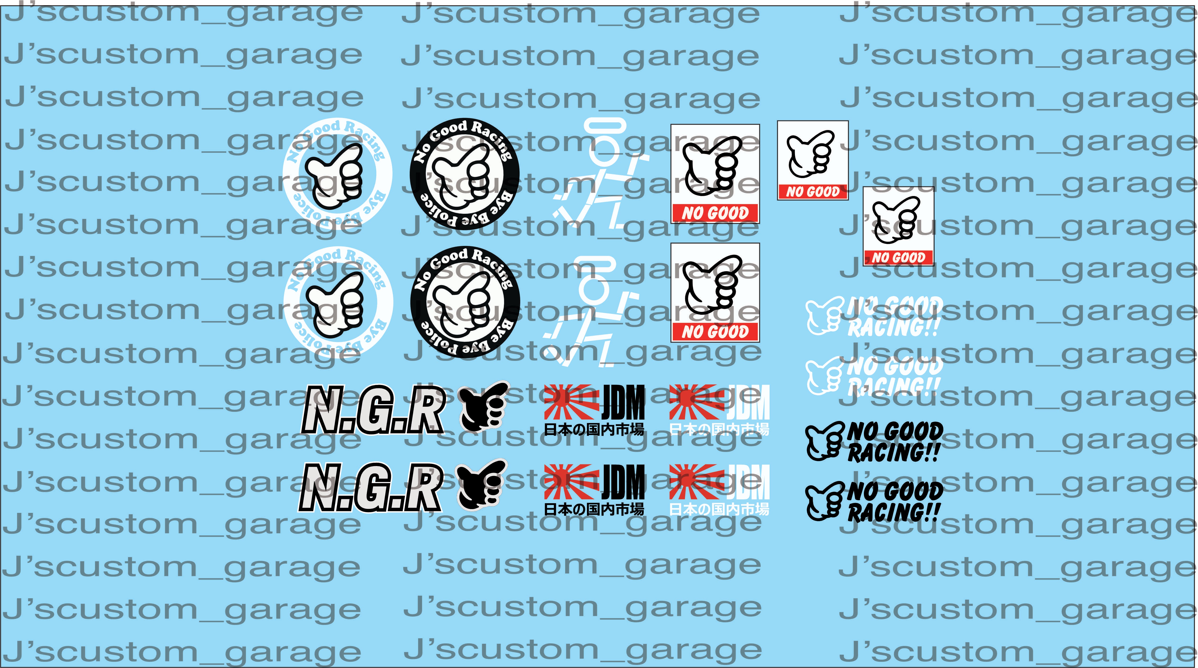 No Good Racing JDM pack waterslide decal – J’scustom_Garage