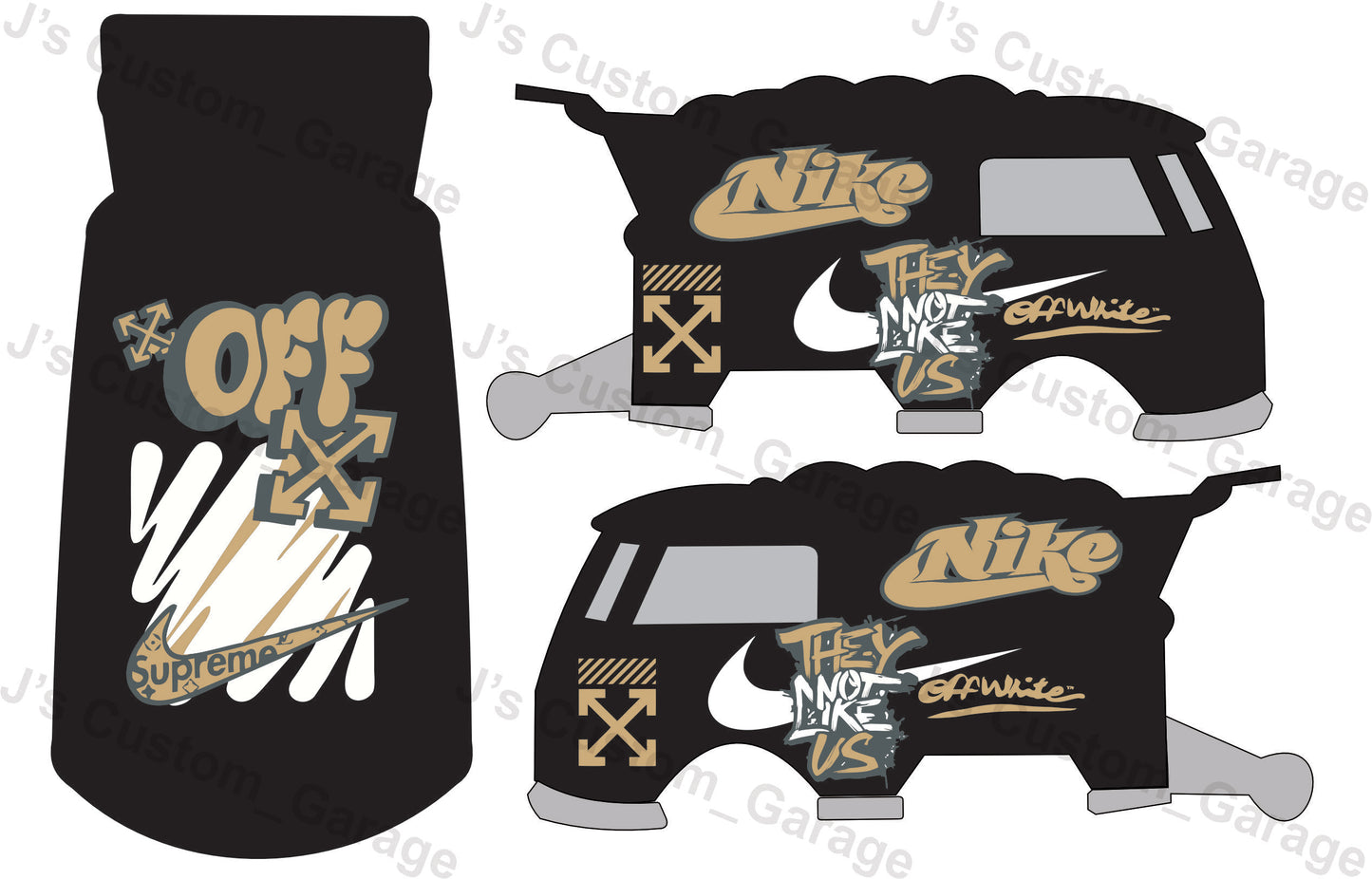 Off-White Nike Kool Kombi waterslide decal