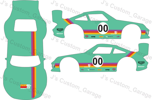 Retro universal porsche racing waterslide decal