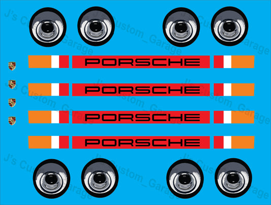 Tooned porsche 993 light bundle waterslide decal