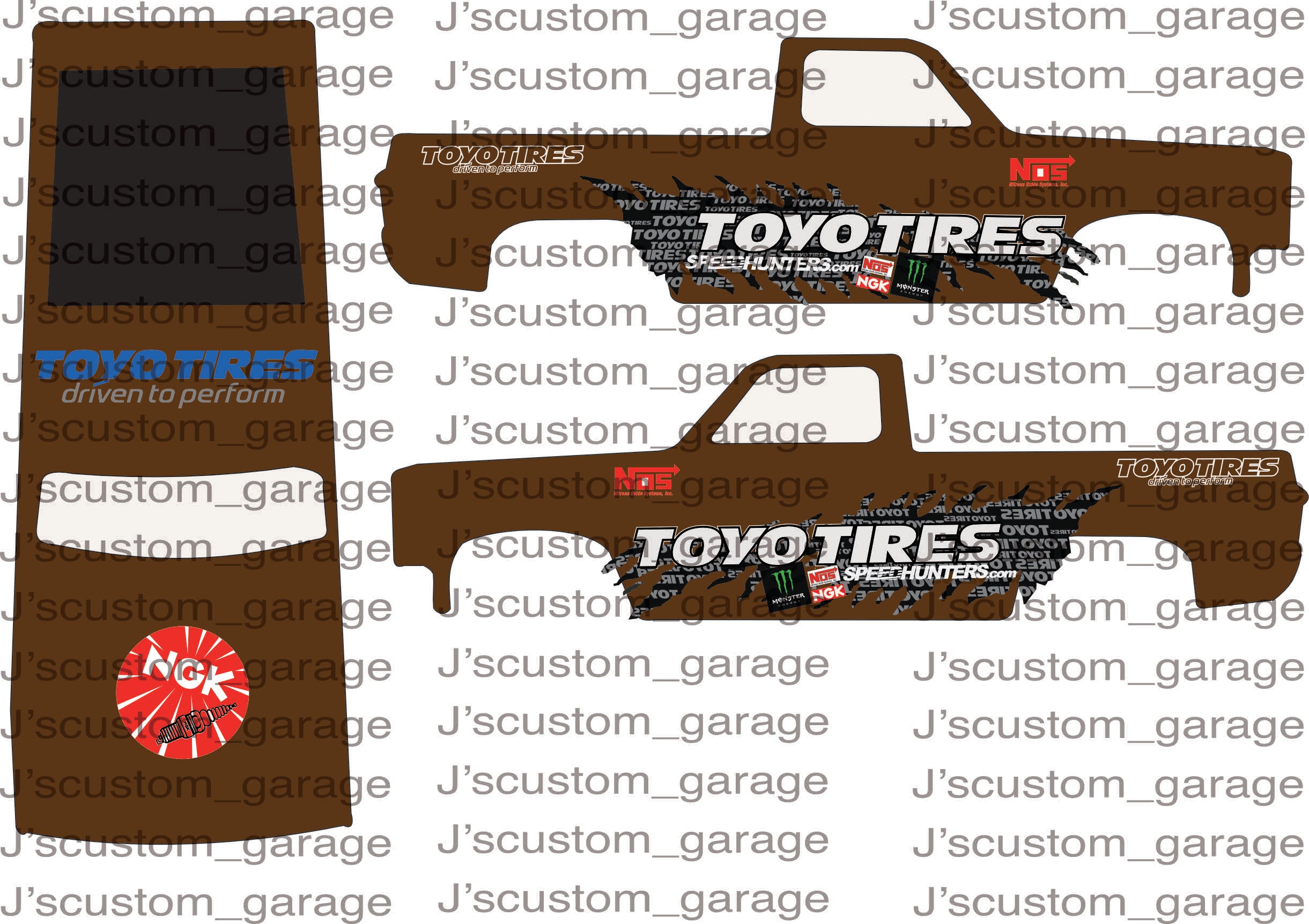 thumbnail image 2 of 1:64 Scale White Toner Waterslide Decals – TOYOTIRES #1 For Custom Hot Wheels 2 of 3