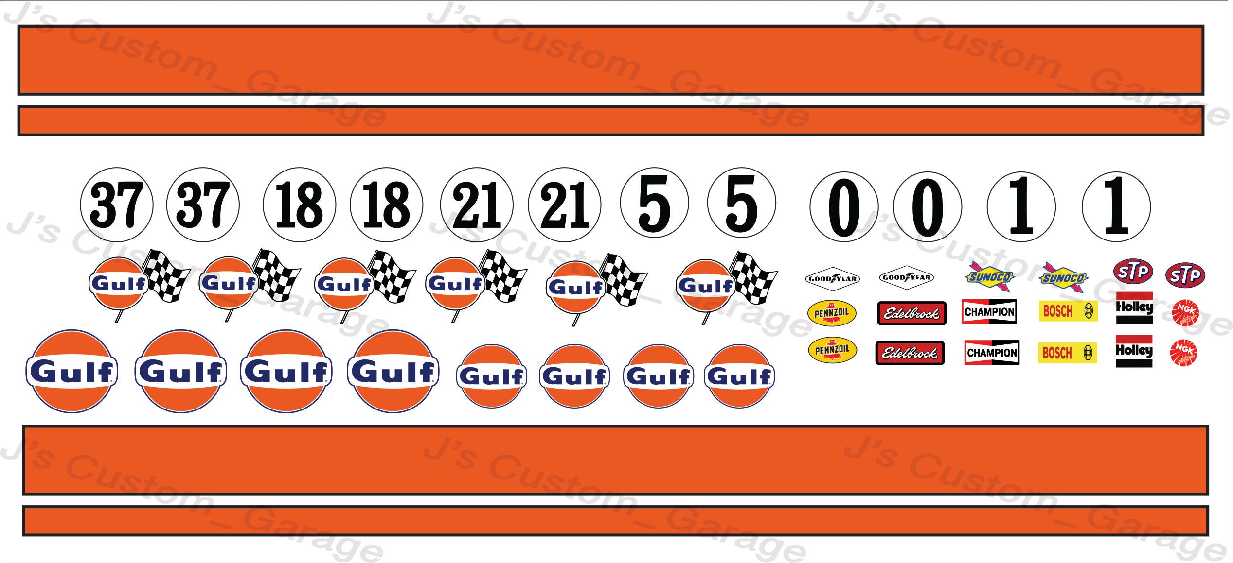 Universal gulf racing waterslide decal bundle! – J’scustom_Garage