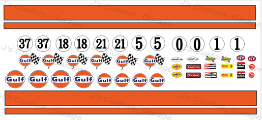 Universal gulf racing waterslide decal bundle!