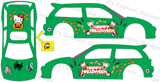 Universal Halloween hello kitty waterslide decal