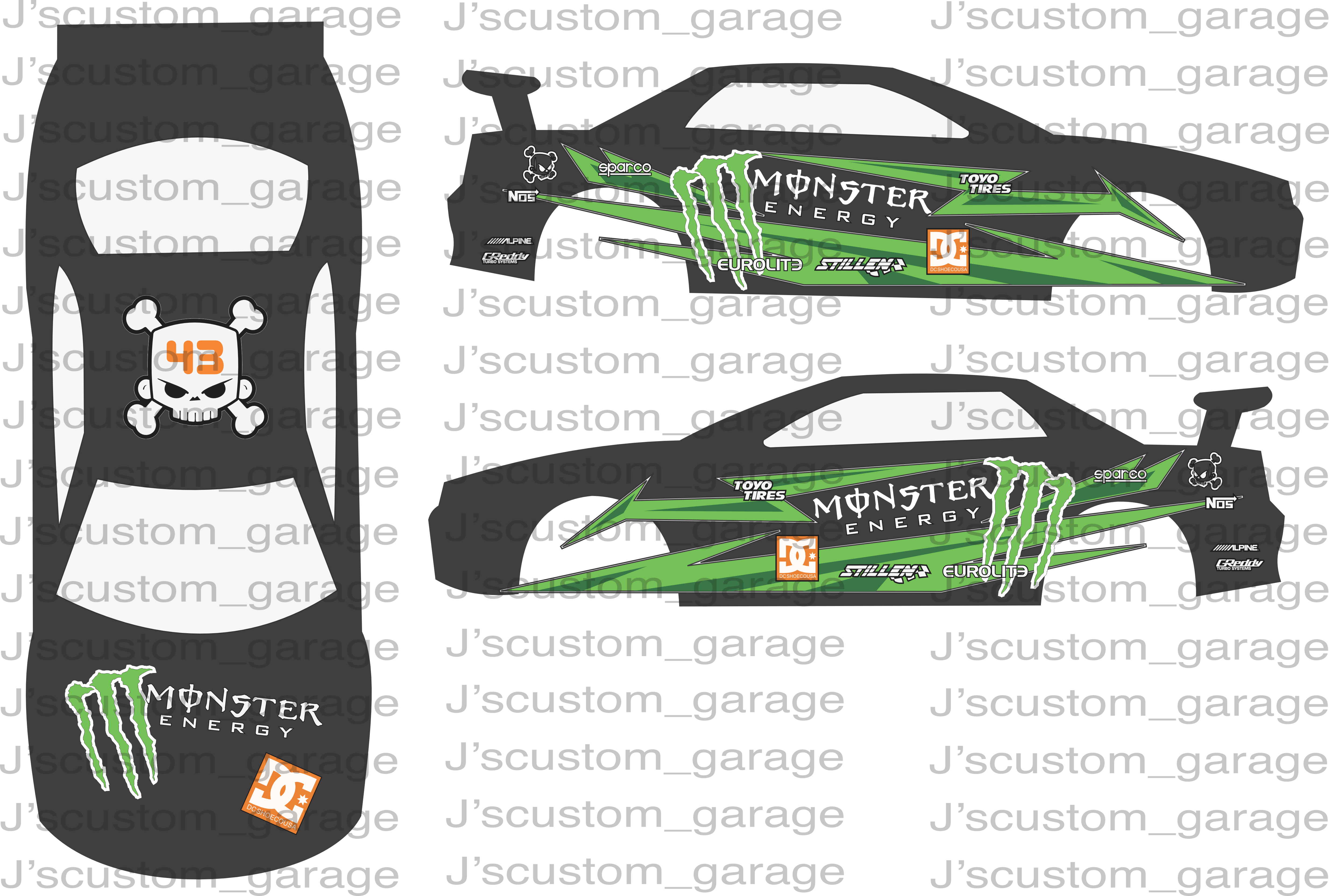 Monster Racers Decals Universal