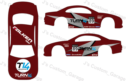 Universal Turn 14 race livery waterslide decal