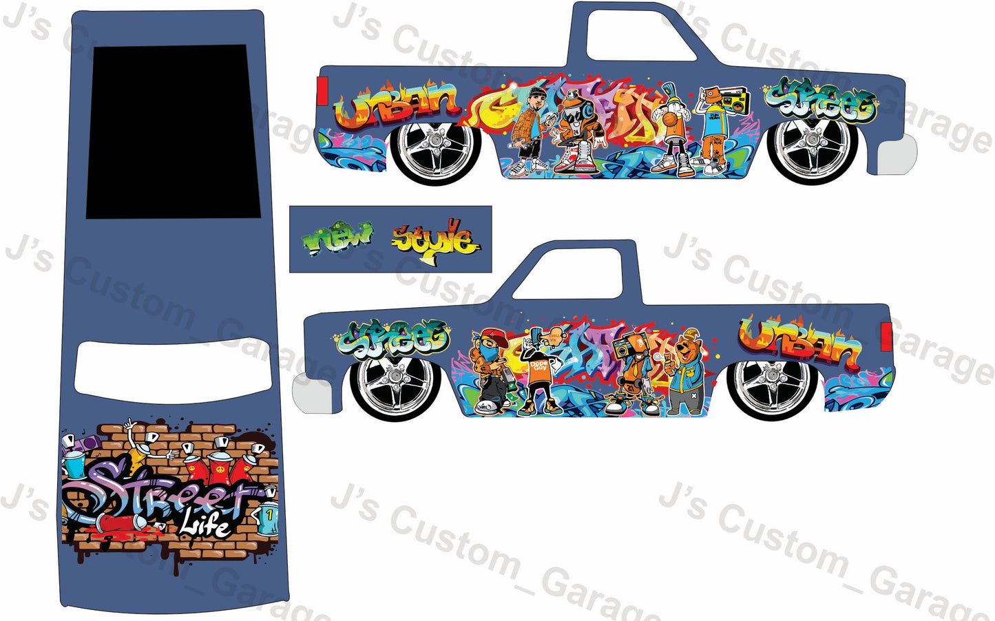 Urban Graffiti 83 Silverado waterslide decal